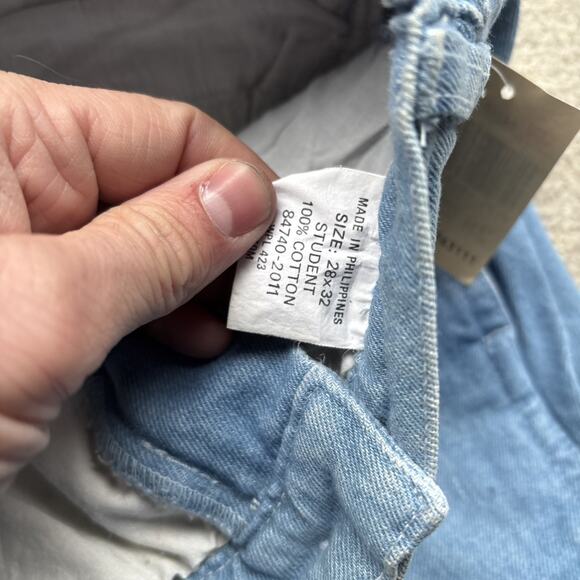 Deadstock 80s Dockers Jeans Mens 28x32 Pleated Denim Levis Cargo Tapered Vintage - Picture 10 of 16